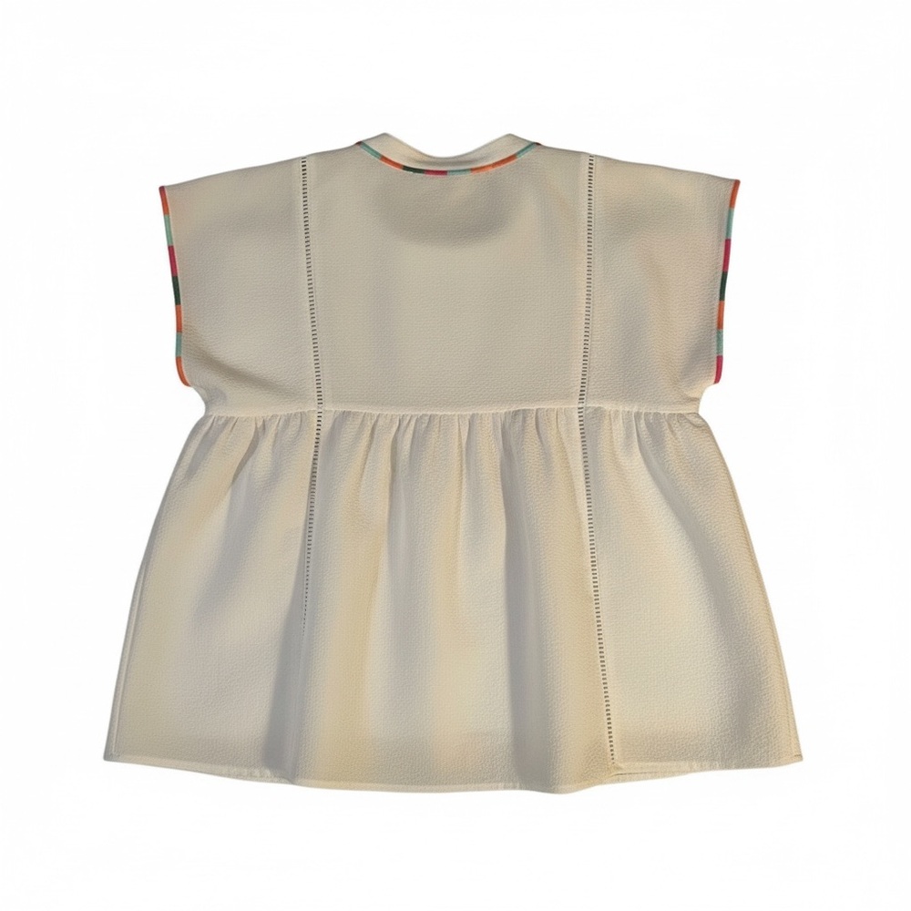 THML White Sleeveless Blouse with Bright Floral Embroidery - Picture 4 of 11